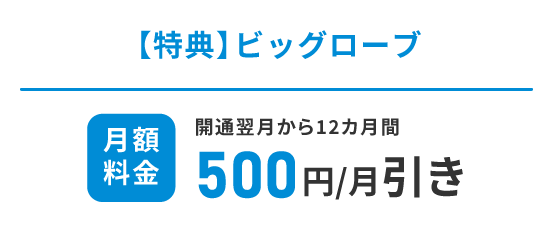 特典ビッグローブ西ファミリー