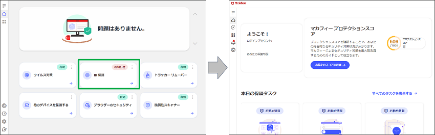 McAfee Protection Centerご利用方法