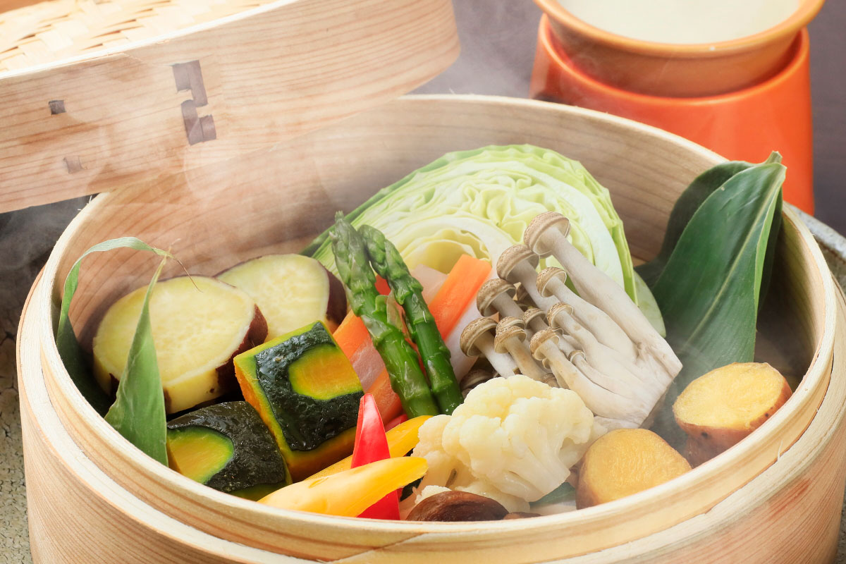 旬をお野菜をせいろ蒸し