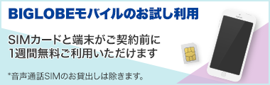 BIGLOBEモバイル　無料お試し